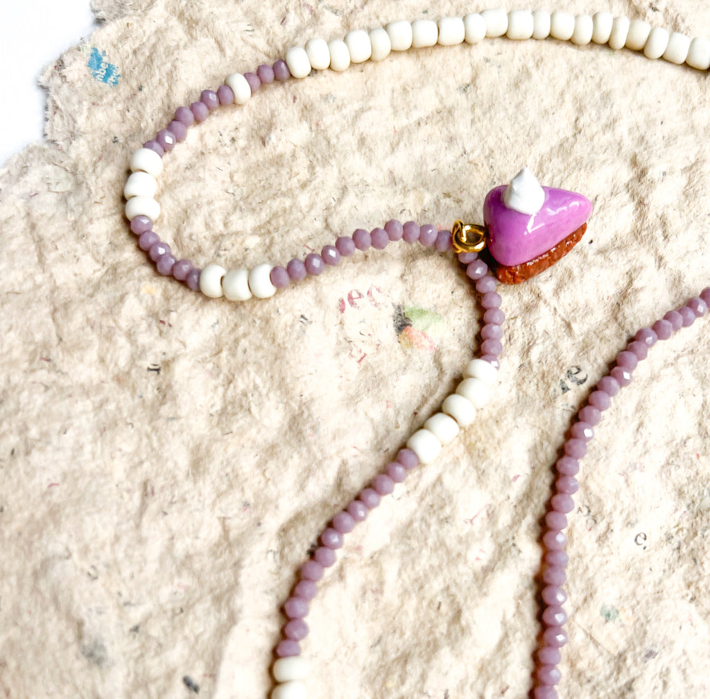 Ube Cheesecake Necklace - The Ugly Cactus 