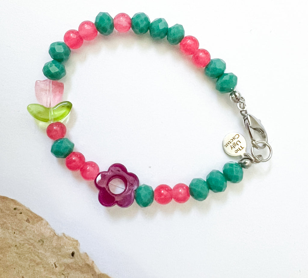 Teal, Pink and Tulip - The Ugly Cactus 
