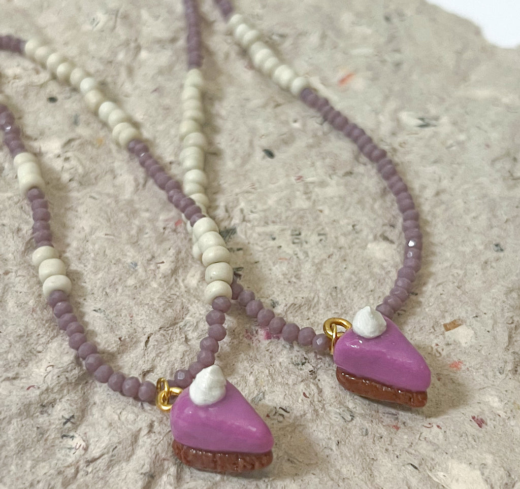 Ube Cheesecake Necklace - The Ugly Cactus 