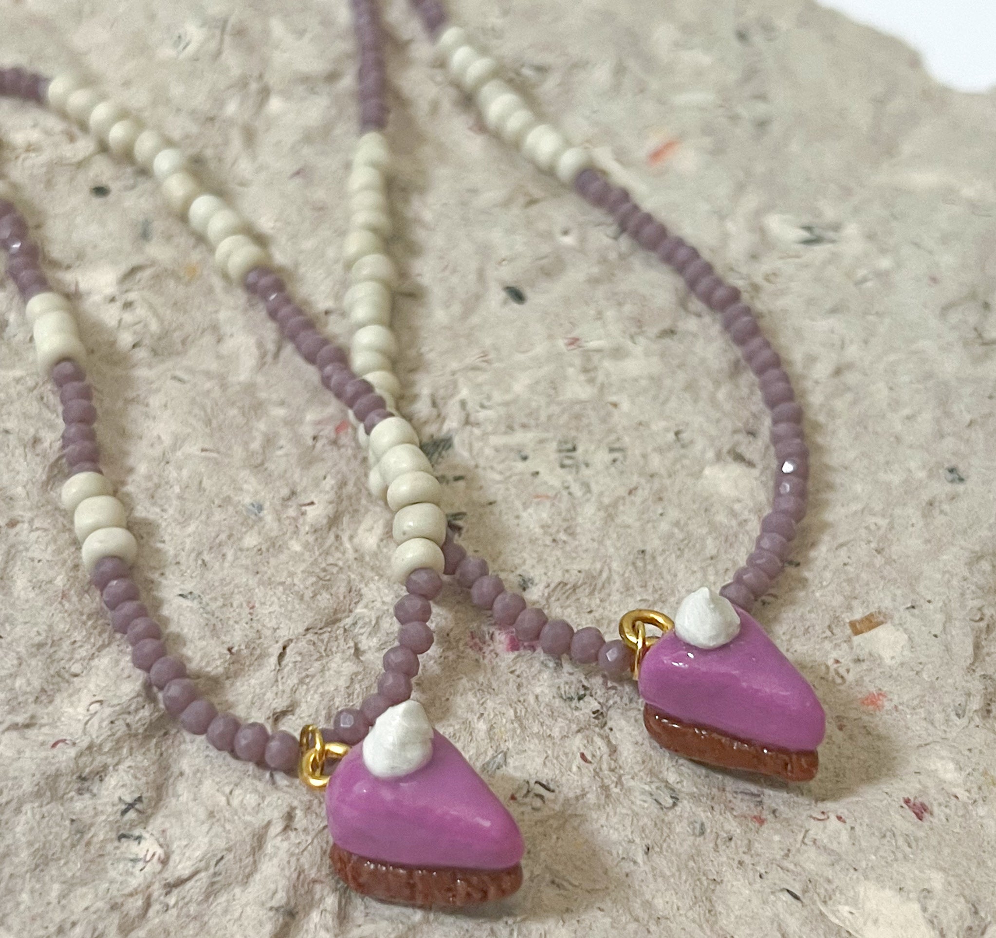 Ube Cheesecake Necklace - The Ugly Cactus 