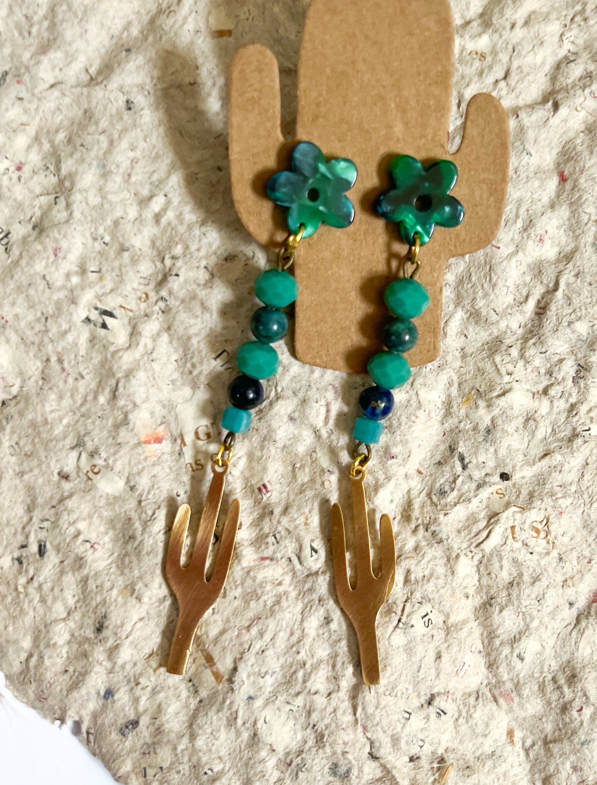 Blue Green Floral - The Ugly Cactus 