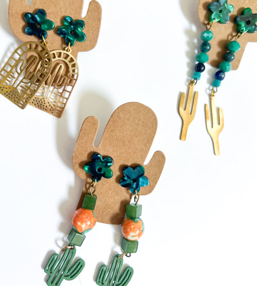 Blue Green Floral - The Ugly Cactus 
