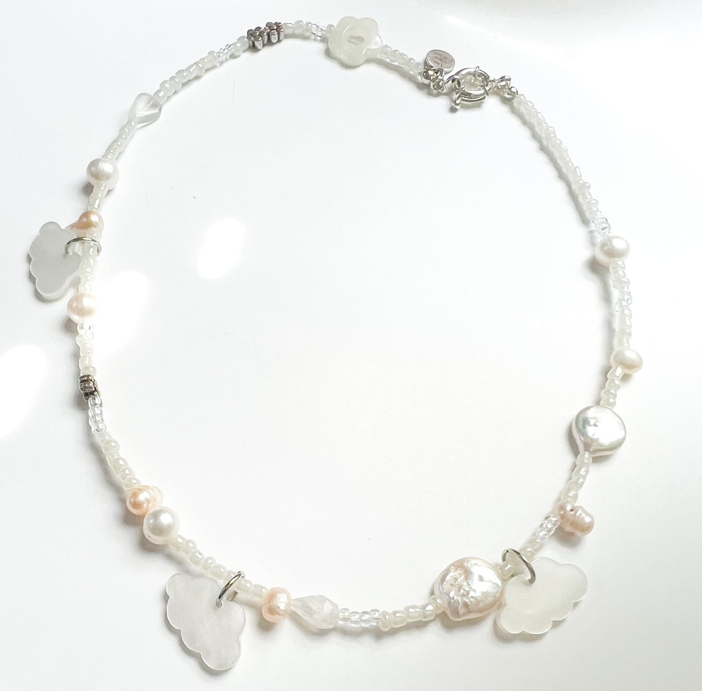Cloudy & Pearls Necklace  | Clouds Pendants - The Ugly Cactus 