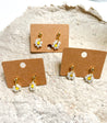 daisies Flower Beads Minimalist Golden Earrings - The Ugly Cactus 