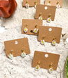 daisies Flower Beads Minimalist Golden Earrings - The Ugly Cactus 