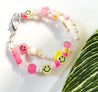 Happy Face & Smiles Multi strand Beaded Bracelet | Multi layer Mixed Media Boho Indie Eclectic Bracelet - The Ugly Cactus 