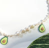 Avocados & Pearls Necklace  | Mixed Media Boho Indie Necklace | Avocado Necklace - The Ugly Cactus 