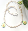 Avocados & Pearls Necklace  | Mixed Media Boho Indie Necklace | Avocado Necklace - The Ugly Cactus 