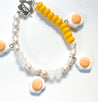 Sunny Side Up Egg Charms Beaded Bracelet | Mixed Media Boho Indie Eclectic Bracelet - The Ugly Cactus 