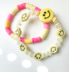 Happy Face Beaded Bracelet | Set of 2 Bracelets | Mixed Media Boho Indie Eclectic Bracelet - The Ugly Cactus 