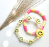 Happy Face Beaded Bracelet | Set of 2 Bracelets | Mixed Media Boho Indie Eclectic Bracelet - The Ugly Cactus 