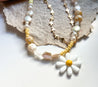 Daisies & Hearts Necklace | Mixed Media Boho Indie Necklace | Daisy Pendant | Beaded Necklace - The Ugly Cactus 