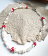 Red Toad Mushrooms Necklace | Beaded Necklace | Mixed Media Boho Indie Eclectic Necklace - The Ugly Cactus 