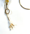 Freshwater Pearl Gold Bead Lariat Necklace | Gold Bridesmaids long Pearl necklace pendant, Bridesmaid Jewelry gift - The Ugly Cactus 