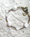 Dainty Pearls Beaded Bracelet | Mixed Media Boho Bracelet | Stackable Pearls - The Ugly Cactus 