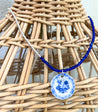 Tiny China Blue Pendant Necklace  | Mixed Media Boho Indie Necklace - The Ugly Cactus 