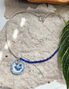 Tiny China Blue Pendant Necklace  | Mixed Media Boho Indie Necklace - The Ugly Cactus 