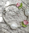 Tulips Beaded Bracelet | Mixed Media Boho Bracelet | Stackable Bracelets - The Ugly Cactus 